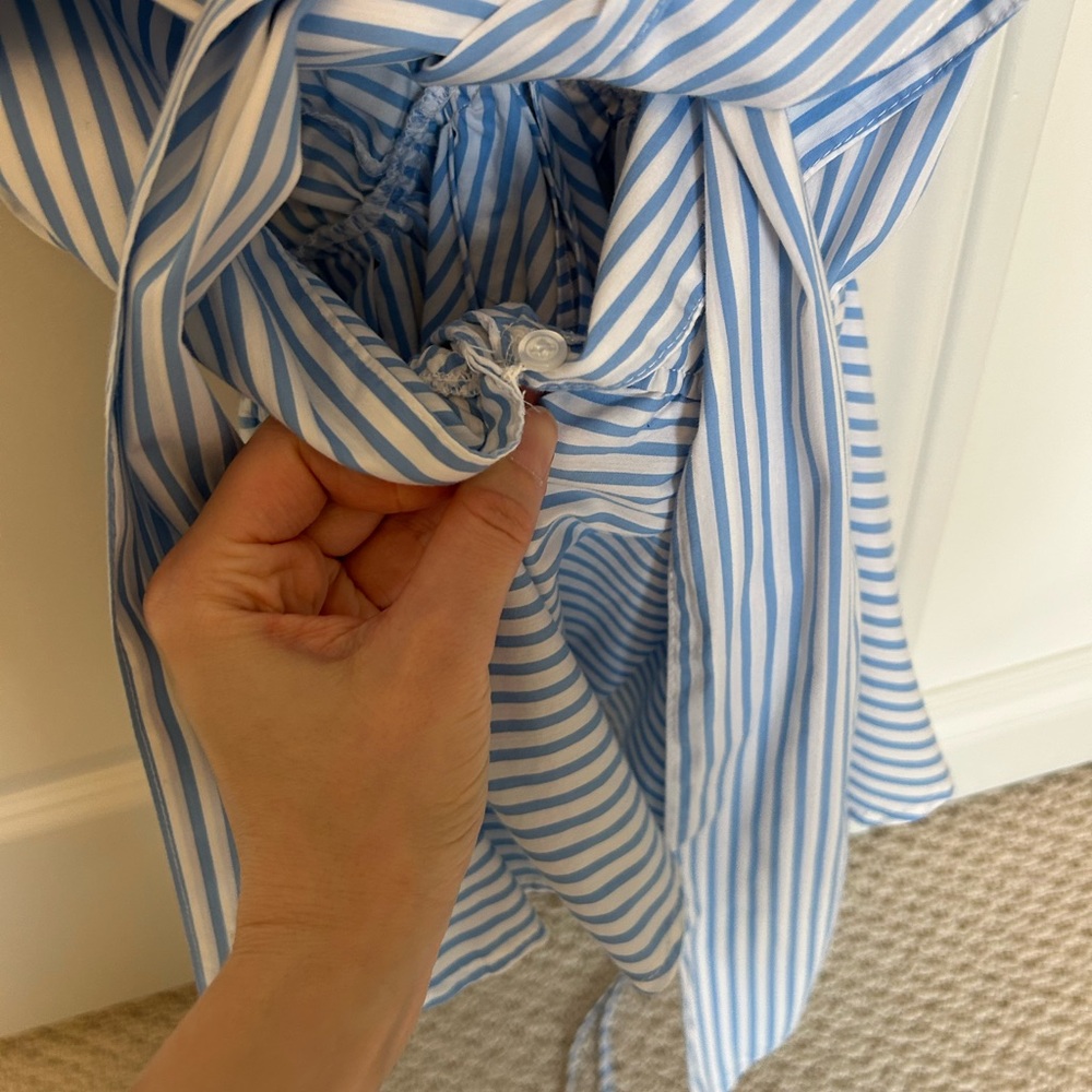 Blue and White Striped Dress